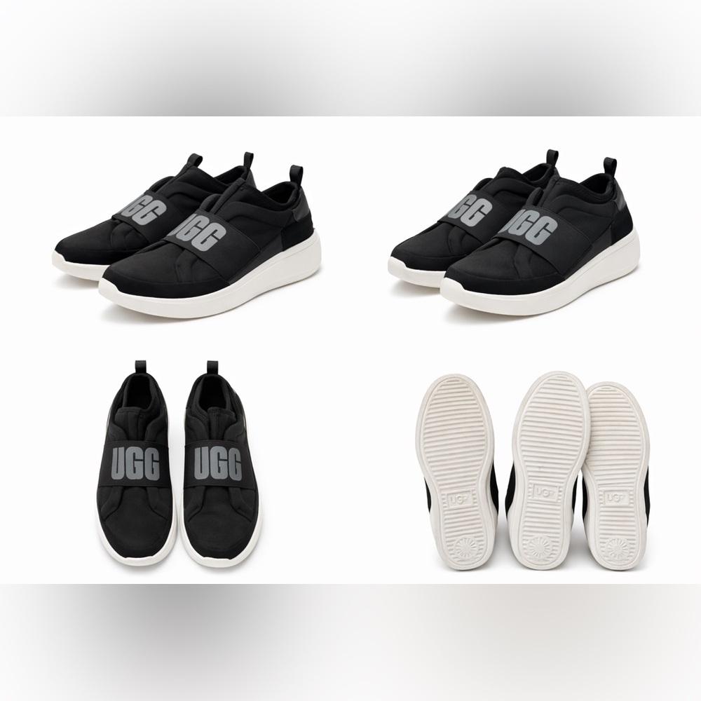 UGG Black and White Slip-On Sneakers